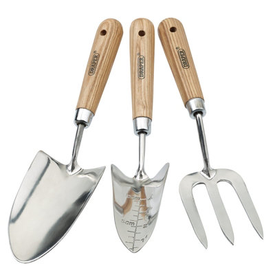 Draper Heritage Hand Fork & Trowels Garden Tool Set Of 3, Stainless Steel
