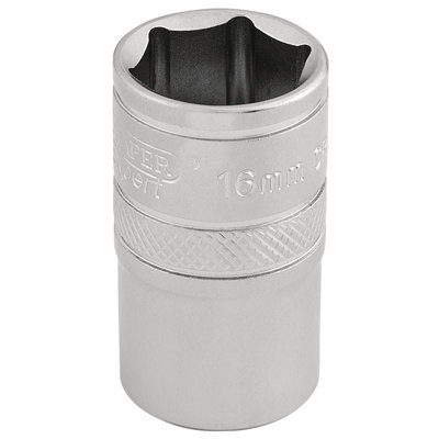 Draper 1/2" Square Drive 6 Point Metric Socket 16mm 16606 from B&Q