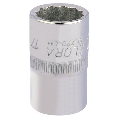 Draper 17mm 1/2" Square Drive Elora Bi-Hexagon Socket 24624 from B&Q