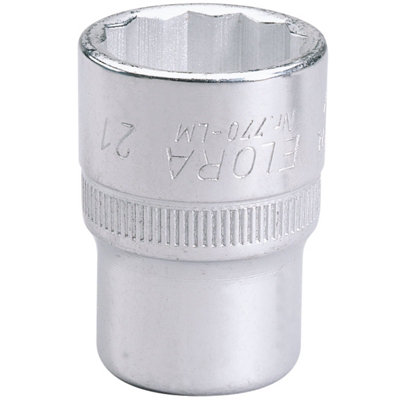 Draper Elora Bi-Hexagon Socket1/2" Sq. Dr.21mm 24666 from B&Q