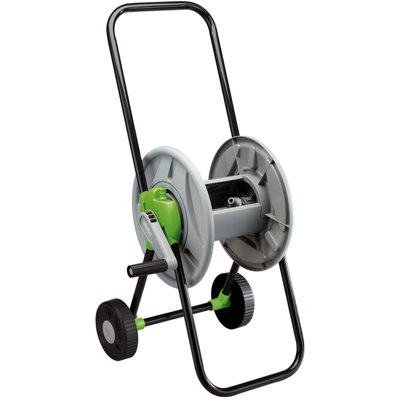 B&Q -  Garden Hose Reel Cart 45M Capacity Adjustable Height Anti-Rust Frame Wheels