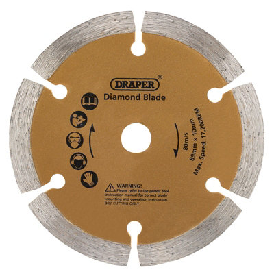 Draper 89mm Diamond Blade For Draper Storm Force Mini Plunge Saw 25976 from B&Q