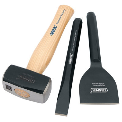 Draper Grain 3 Piece Builders Hammer, Bolster And Chisel Kit - Image 8