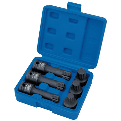 B&Q -  Impact Spline Bit Set1/2" Sq. Dr. (6 Piece) 28881