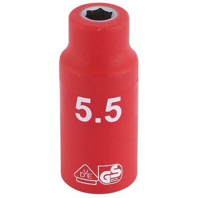 B&Q -  Fully Insulated Vde Socket1/4" Sq. Dr.5.5mm 31237