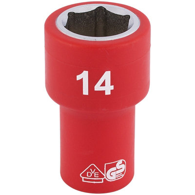B&Q -  Fully Insulated Vde Socket1/4" Sq. Dr.14mm 31492