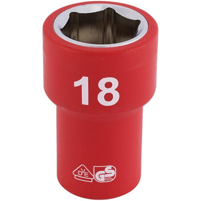 B&Q -  Fully Insulated Vde Socket3/8" Sq. Dr.18mm 31724