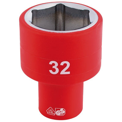 B&Q -  Fully Insulated Vde Socket1/2" Sq. Dr.32mm 32017