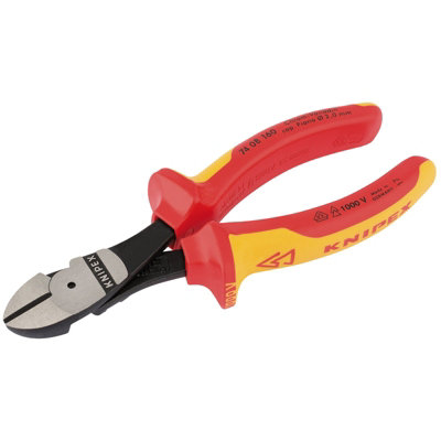 Draper Knipex 74 08 160Uksbe Vde Fully Insulated High Leverage Diagonal Side Cutters160mm 32022 from B&Q