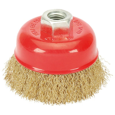 Draper Brassed Steel Crimped Wire Cup Brush, 75Mm, M14 41444 Light