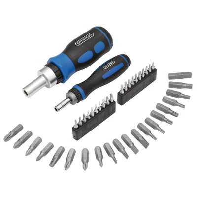Draper 42 Piece Ratchet Screwdriver And Bit Set Chrome Vanadium Steel Stubby Precision from B&Q