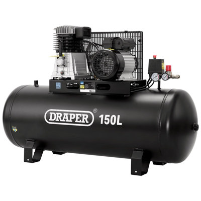 Draper 150L Belt-Driven Air Compressor 2.2Kw 3Hp Workshop Use from B&Q