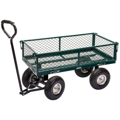 Draper Steel Mesh Gardener's Cart - Heavy-Duty 200kg Capacity - Green - Image 11
