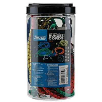 Draper Assorted Bungee Cords (Pack Of 20) 63574 from B&Q