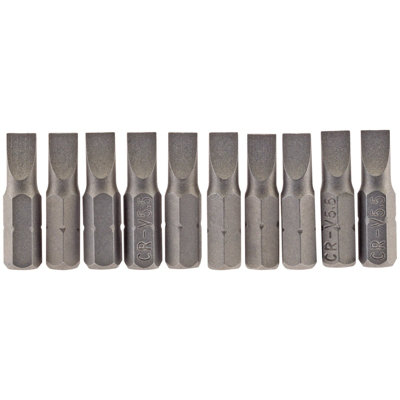 Draper 5.5mm 1/4" Hex. Plain Slot Insert Bit 25mm Long X 10 64028