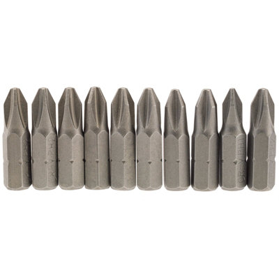 Draper No.2 1/4" Hex. Cross Slot Insert Bit 25mm Long X 10 64072 from B&Q