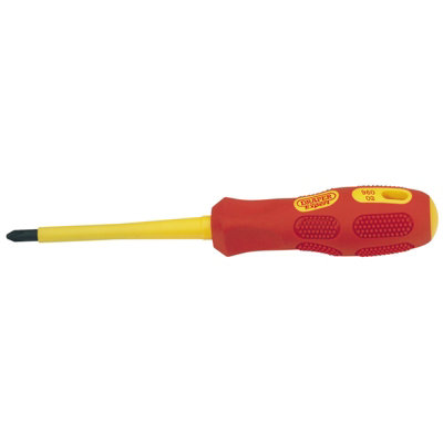 Draper Vde Approved Fully Insulated Cross Slot ScrewdriverNo.2 X 100mm (Sold Loose) 69226 from B&Q