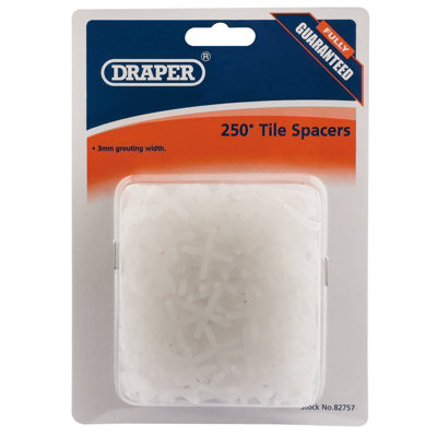 Draper Tile Spacers3mm (Approx 250) 82757 from B&Q