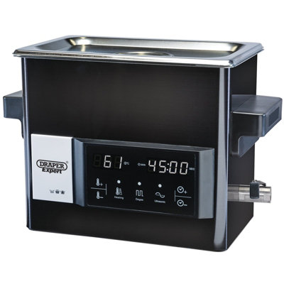 Draper Expert Ultrasonic Cleaning Tank - 9L Capacity - Black - Touch Screen Control - Image 12