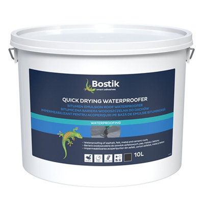 Bostik Quick Drying Black Roofing Waterproofer10L Tub from B&Q