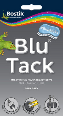 Bostik Blu Tack Dark Grey Re-Usable Adhesive Putty (12 Packs)