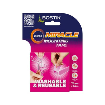 Bostik Miracle Tape Double Sided Mounting Tape Reusable 19mmx1.5m - Image 4