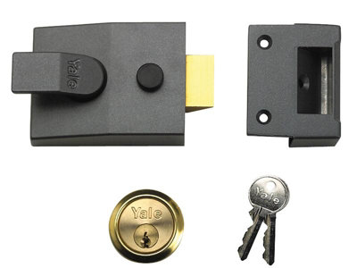 Yale 91 Basic Nightlatch 60Mm Backset Dmg Finish Box Dark/Grey