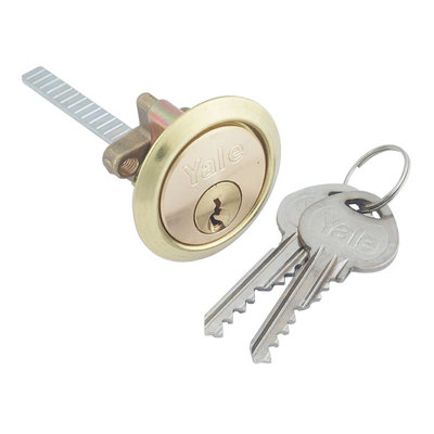 Yale High Security Brass-Plated Metal Single Rim Cylinder Lock(L)83mm from B&Q