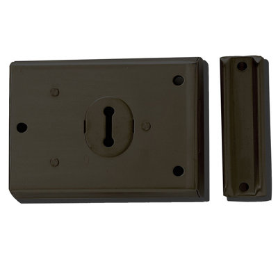 Yale 46mm Black Metal Rim Lock(H)76mm (L)102mm from B&Q