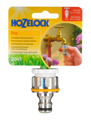 Hozelock 2041 Pro Metal Threaded Tap Hose Pipe Connector for 3/4"" + 1/2"" Adaptor - Image 18