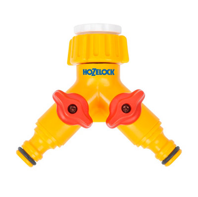 Hozelock Dual Tap Connector Yellow