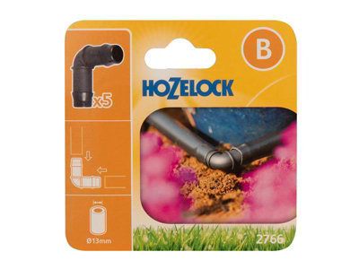 5 X Hozelock 2766 13mm 90 Degree Right Angled Elbow Connector Micro Irrigation from B&Q