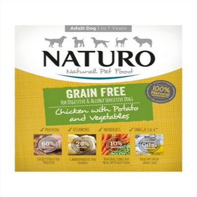 Naturo Grain Free Chicken & Potato With Veg Tray 400G (Pack Of 7) from B&Q