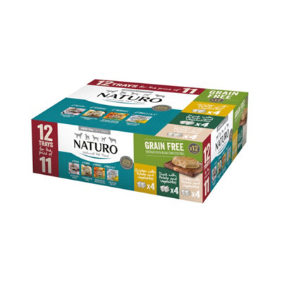 Naturo Adult Variety Pack Grain Free Dog Food Tray 12 X 400G from B&Q