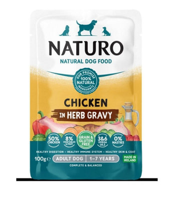 Naturo Adult Grain & Gluten Free Chicken In Herb Gravy 100GPack Of 12 from B&Q