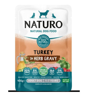 Naturo Adult Grain & Gluten Free Turkey In Herb Gravy 100GPack Of 12 from B&Q
