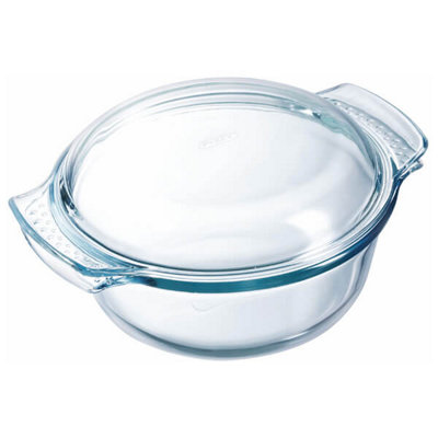 B&Q -  Glass 3.75L Round Casserole