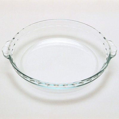 B&Q -  Glass 1.1L Fluted Cake Dish With Handles