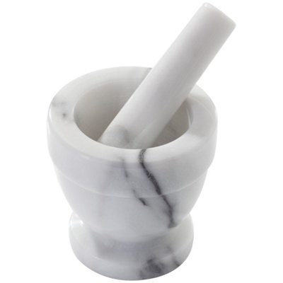 Judge Marble Mortar & Pestle Set 10CmWhite from B&Q