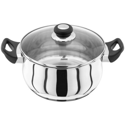 Judge Vista Stainless Steel Casserole Pot 24Cm / 4LSilver from B&Q