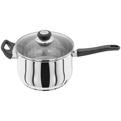 Judge Vista Stainless Steel Saucepan With Lid 22Cm / 4LSilver from B&Q