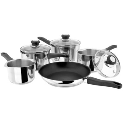 Judge Vista Set Of 5 Draining Cookware SetSilver from B&Q