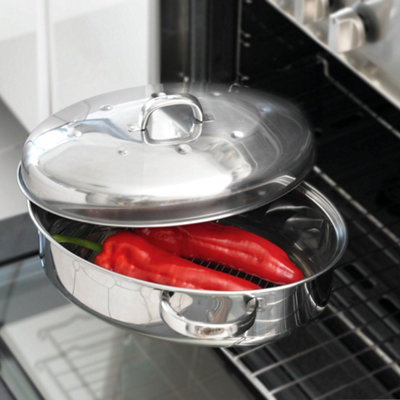 Judge Stainless Steel Oval Roaster With RackSilver from B&Q