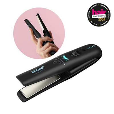  - Revamp Liberate Cordless Compact Ceramic Hair StraightenerStraightenersRechargeable Battery Travel Portable For Straight