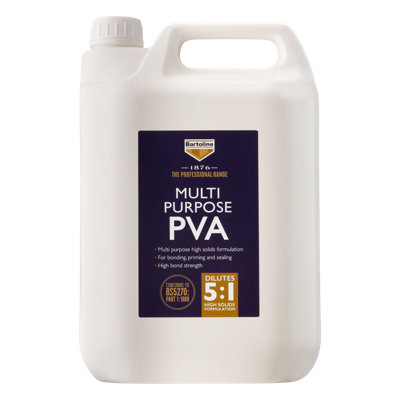 Bartoline 1876 Pva Adhesive & Sealer Multi-Purpose Bond Agent Fast Drying 5L from B&Q