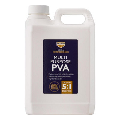 Bartoline 1876 Pva Adhesive & Sealer Multi-Purpose Bond Agent Fast Drying 2.5L from B&Q