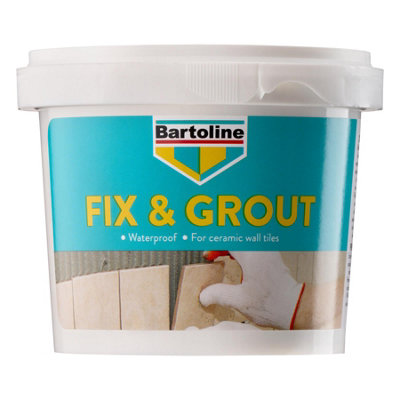 Bartoline Fix Grout Wall Tile Ready To Use Fully Waterproof Cement-Based White 500G from B&Q