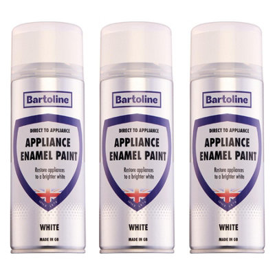 3X Bartoline Appliance Enamel Paint White Fridges Freezers Colour Restorer 400Ml from B&Q
