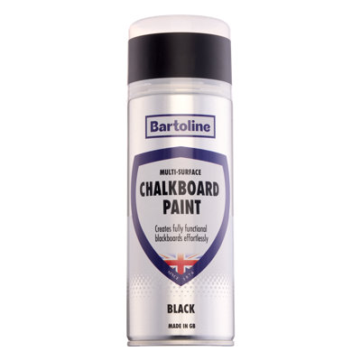 Bartoline Chalkboard Paint Black Multi-Surface Doors Walls Furniture Signs 400Ml from B&Q