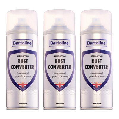 3X Bartoline Rust Converter Spray Fast Self-Priming Formula Metal Surfices 400Ml from B&Q